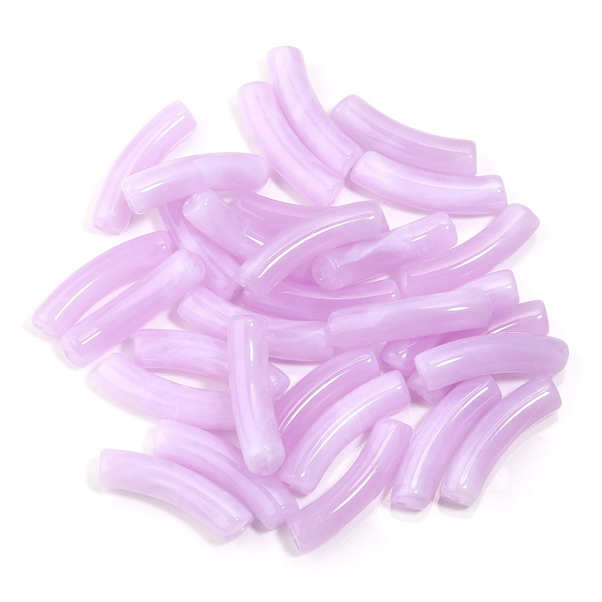 Изогнутая трубка, акриловые одноцветные смешанные цветные трубчатые бусины, ожерелье «сделай сам», ручные украшения,...