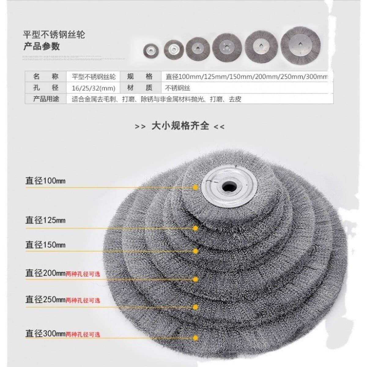 Плоская проволочная щетка из нержавеющей стали для удаления ржавчины, полировки, зачистки, шлифовки дерева, для угловой...