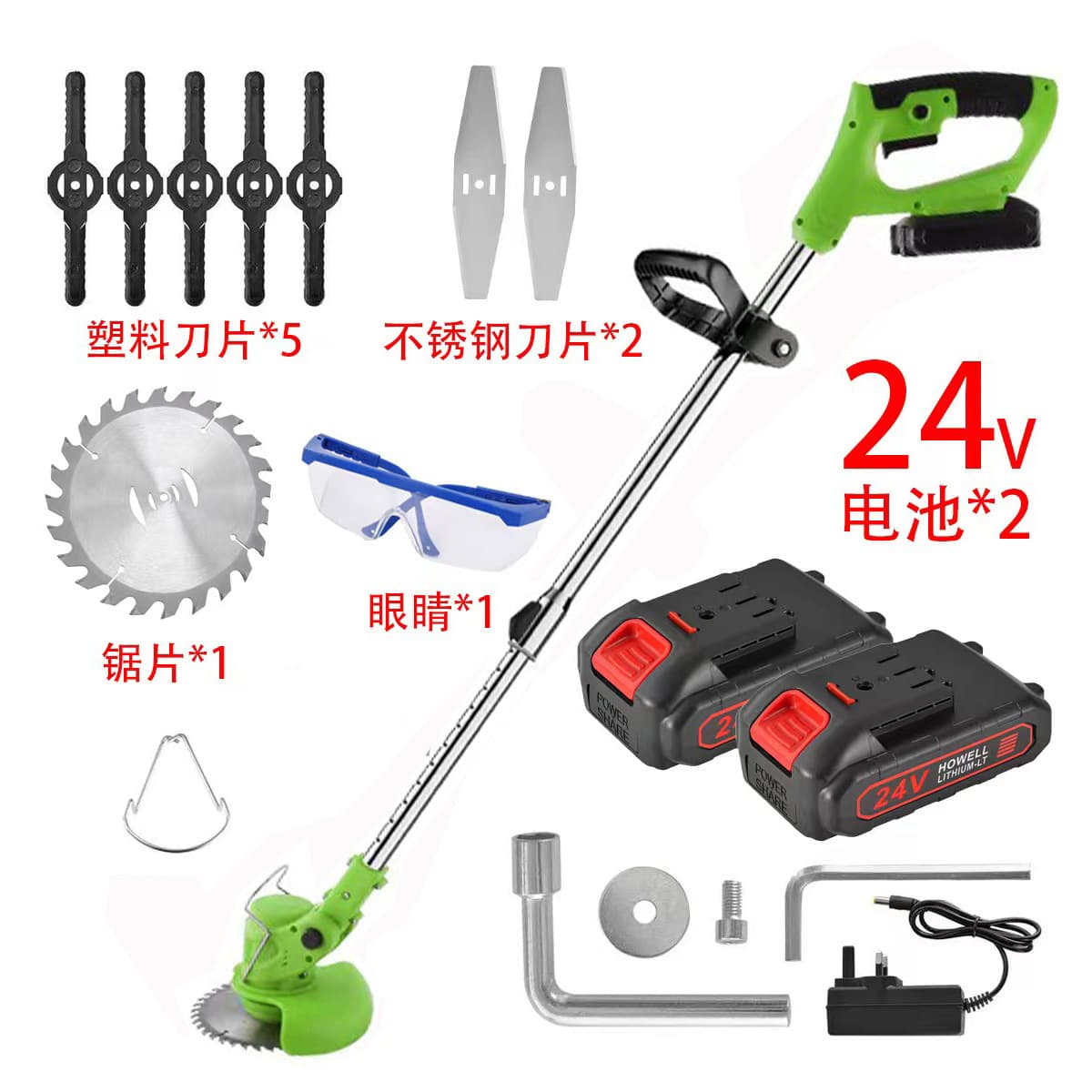 Бытовая газонокосилка с литиевой батареей, Мощный Ручной беспроводной Перезаряжаемый Многофункциональный...