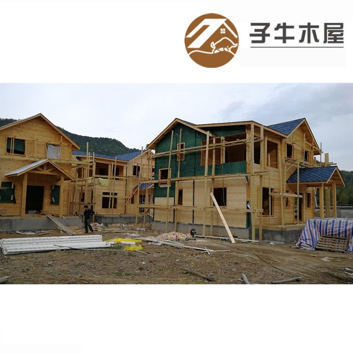 Сборный двухэтажный деревянный дом для загородного проживания, здоровый загородный отель, дом собственного строительства,...