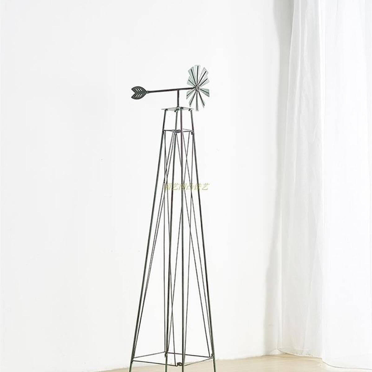 Американский и европейский стиль, старая железная ветряная мельница, кронштейн для восхождения, клевер, растение, подставка...