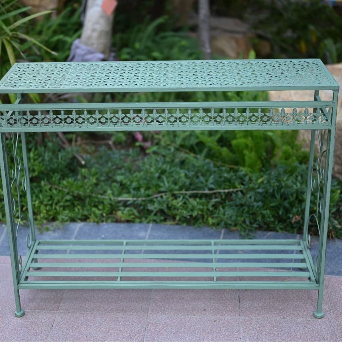 Современная простая длинная двухслойная квадратная стойка для цветов железная садовая вилла стеллаж для цветочных горшков во...