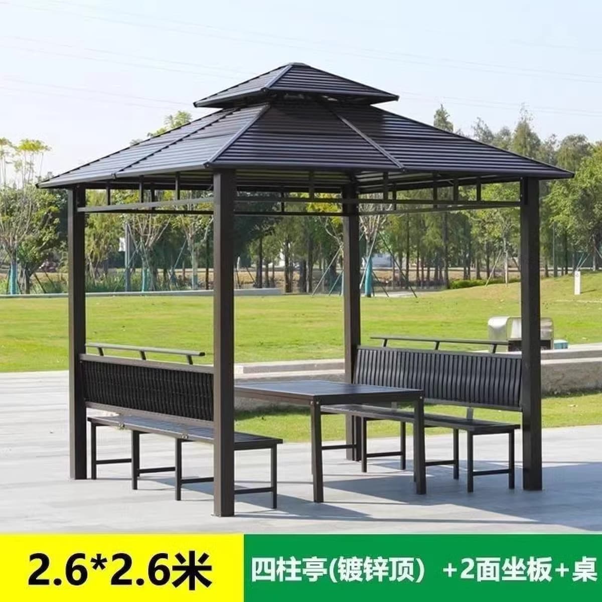 Открытый беседка оцинкованная крыша павильона с четырьмя колоннами павильона дворик сад на крыше отдыха навес большой...