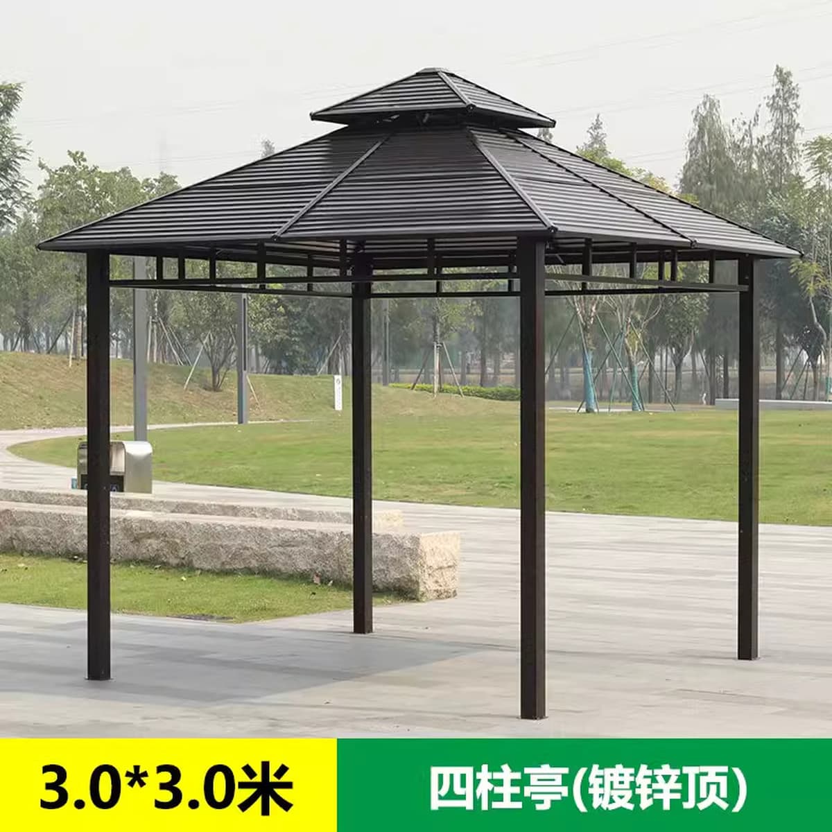 Открытый беседка оцинкованная крыша павильона с четырьмя колоннами павильона дворик сад на крыше отдыха навес большой...