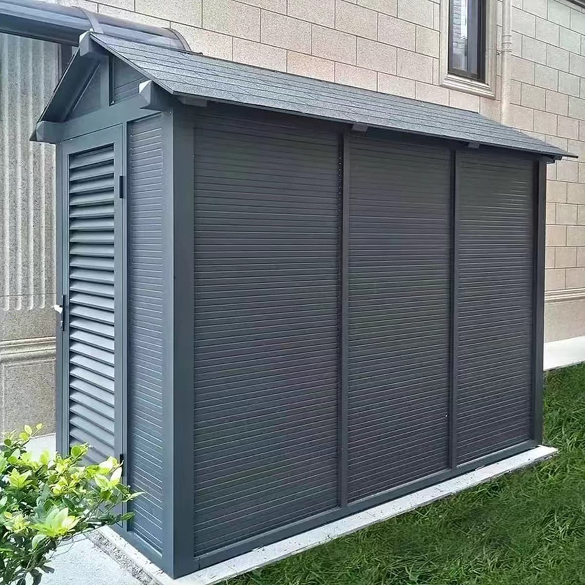 ✅ Уличный сарай из алюминиевого сплава, простой садовый домик, кладовка для инструментов, навес для кондиционера на вилле во...