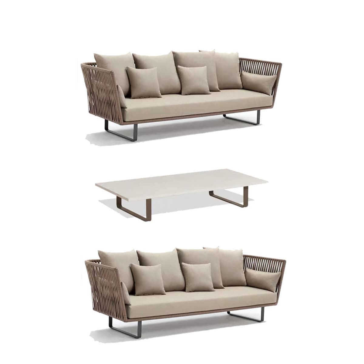 Открытый диван солнцезащитный крем водонепроницаемый внутренний дворик балкон досуг ротанговый стул диван двойной кард...