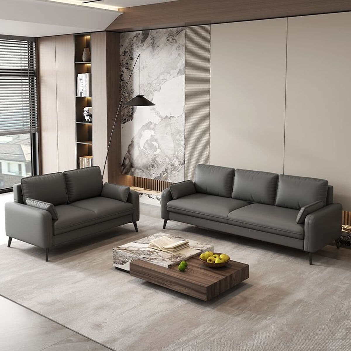 Легкий роскошный простой двойной трехместный диван для маленькой квартиры, гостиной, аренды квартиры, отеля, зоны отдыха,...