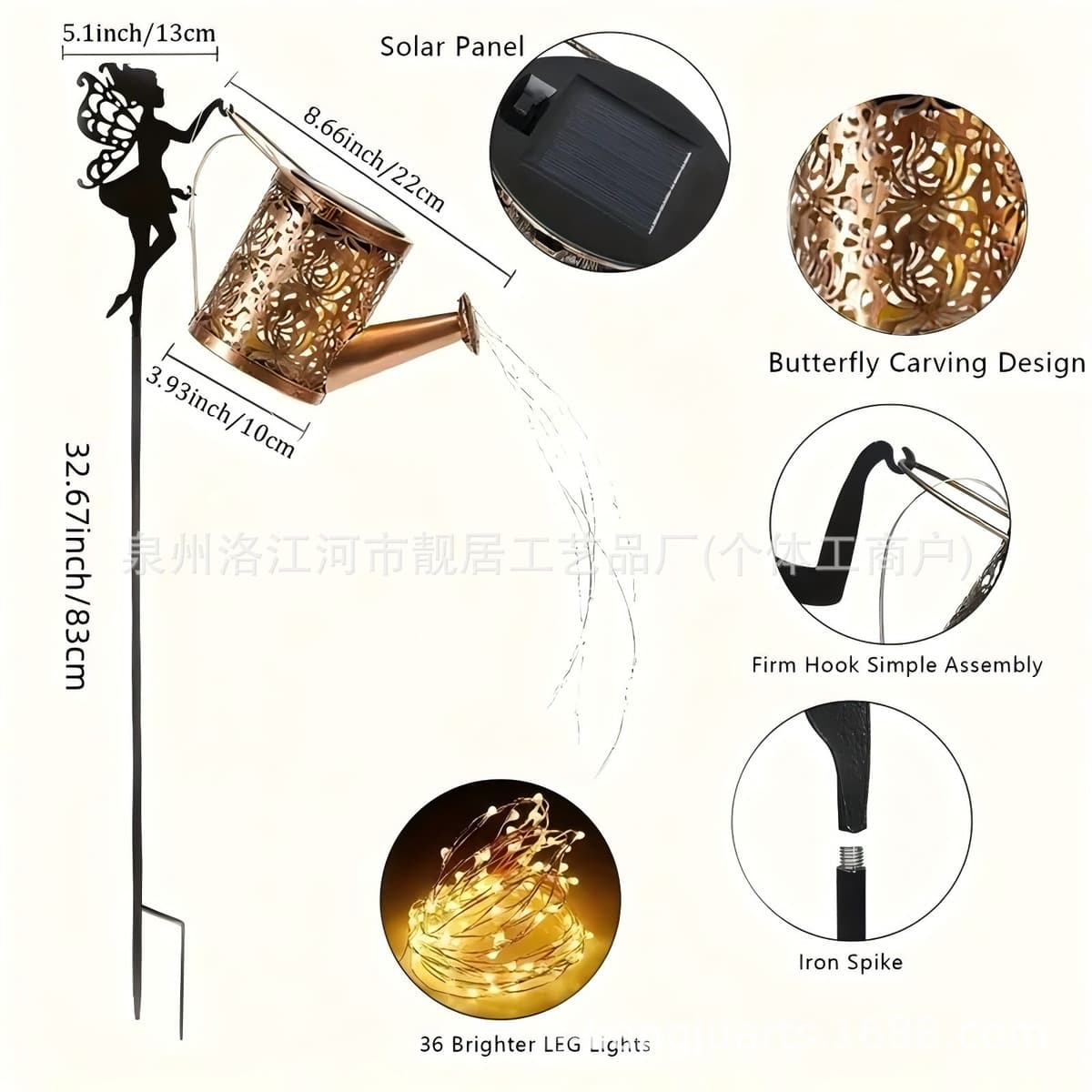 Amazon Солнечный ажурный кованый фонарь душевой чайник свет звезда горшок свет двор свет светодиодный проекционный...