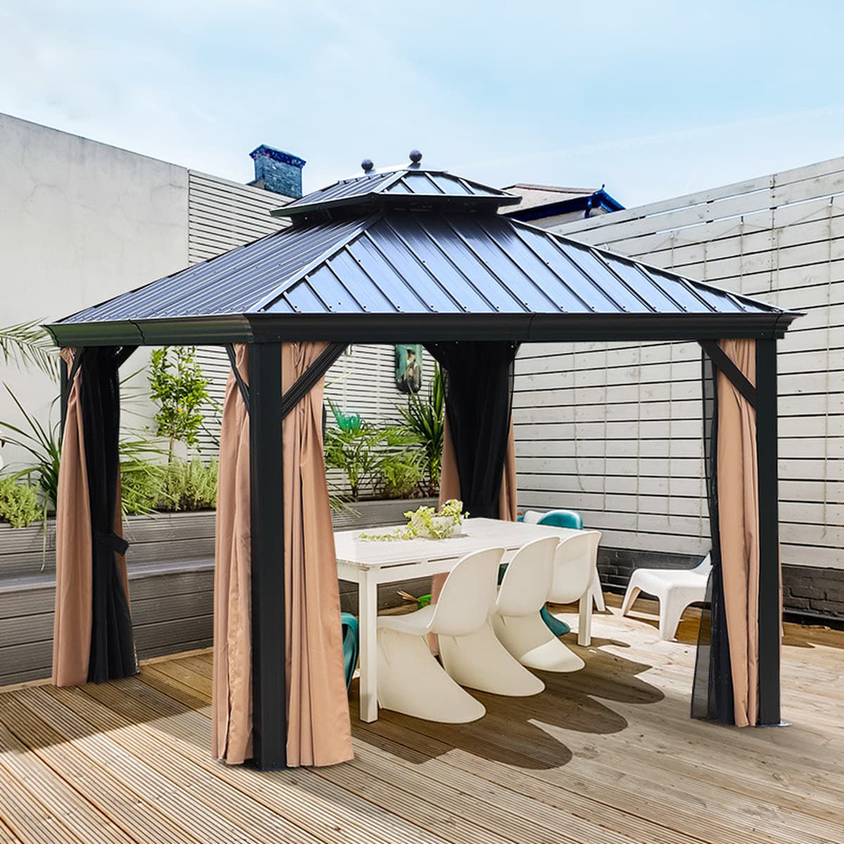 Открытый беседка Досуг Римский шатер Солнечный алюминиевый сплав Европейский тент вилла живописный сад роскошный павильон