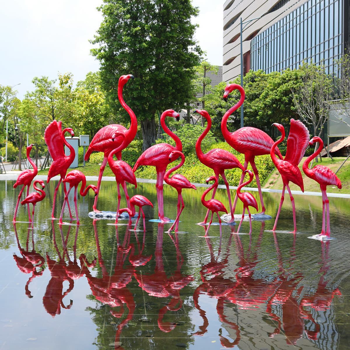 Открытый сад Вилла внутренний дворик бассейн FRP имитация скульптуры фламинго украшения свадебный реквизит украшения подарок