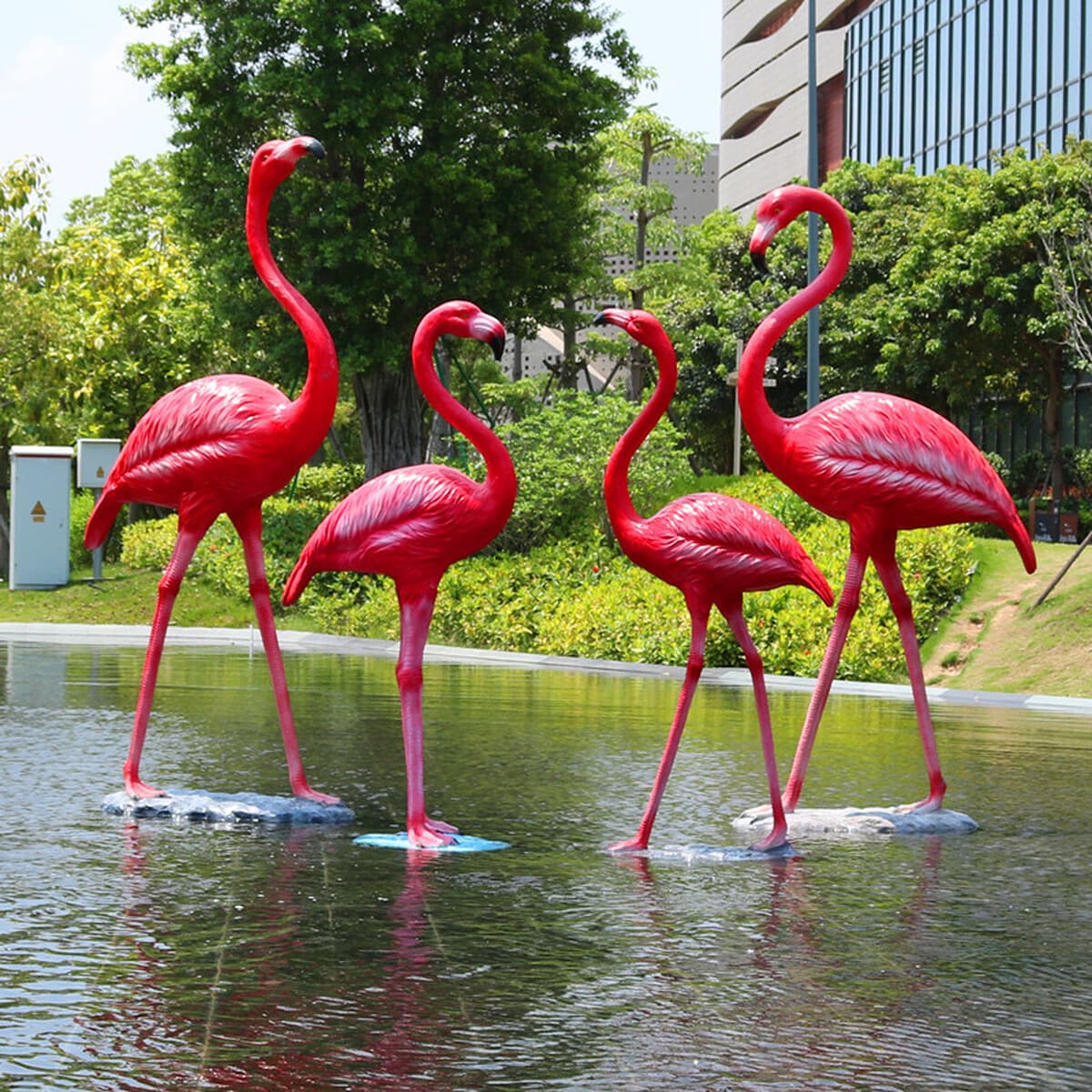 Открытый сад Вилла внутренний дворик бассейн FRP имитация скульптуры фламинго украшения свадебный реквизит украшения подарок