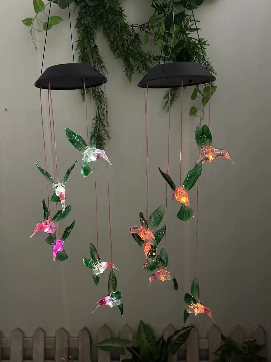 Открытый Солнечный ветер колокольчик свет вилла двор украшение сада Светодиодный Колибри бабочка пейзаж лампа подвесное...