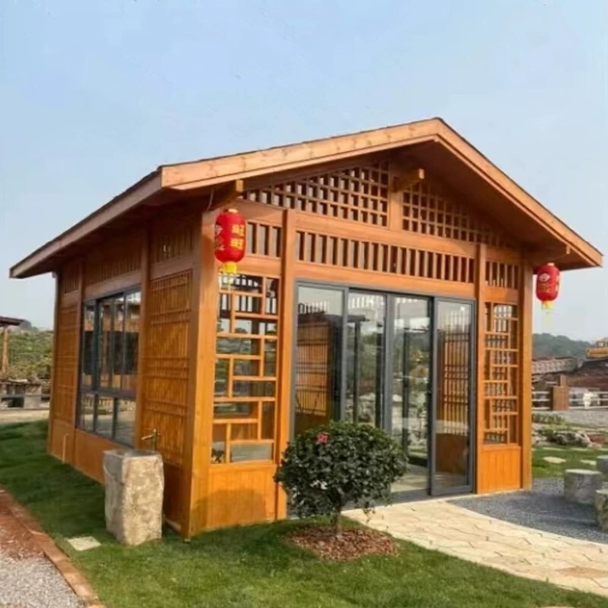 Открытый антикварный садовый дом Чайная комната антикоррозионная деревянная подвижная простая деревянная домовая беседка в...