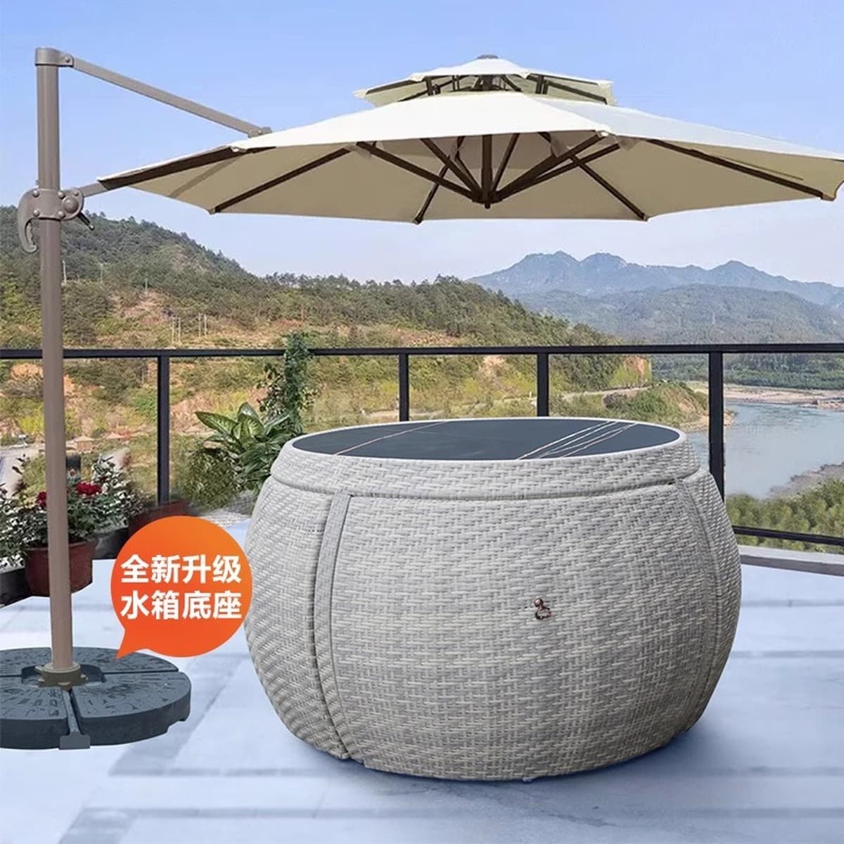 Уличный стол и стул, комбинация для двора, ротанг, отдых на открытом воздухе, защита от солнца, водонепроницаемая вилла,...