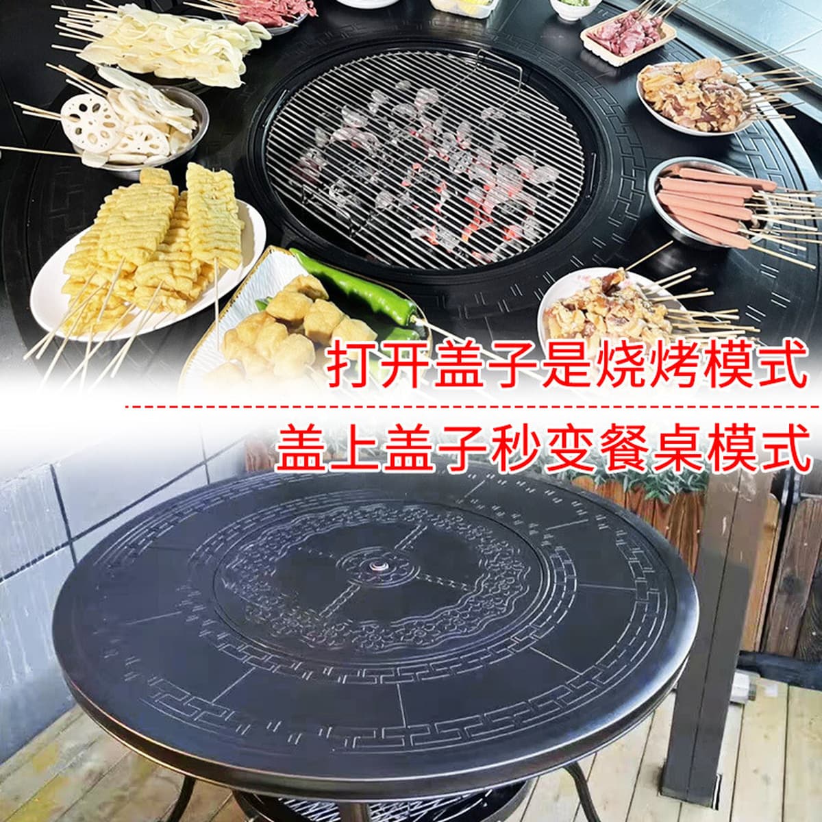 Стол для барбекю во дворе, металлический стол для барбекю и стулья, уличная печь для приготовления чая и гриля в саду виллы,...