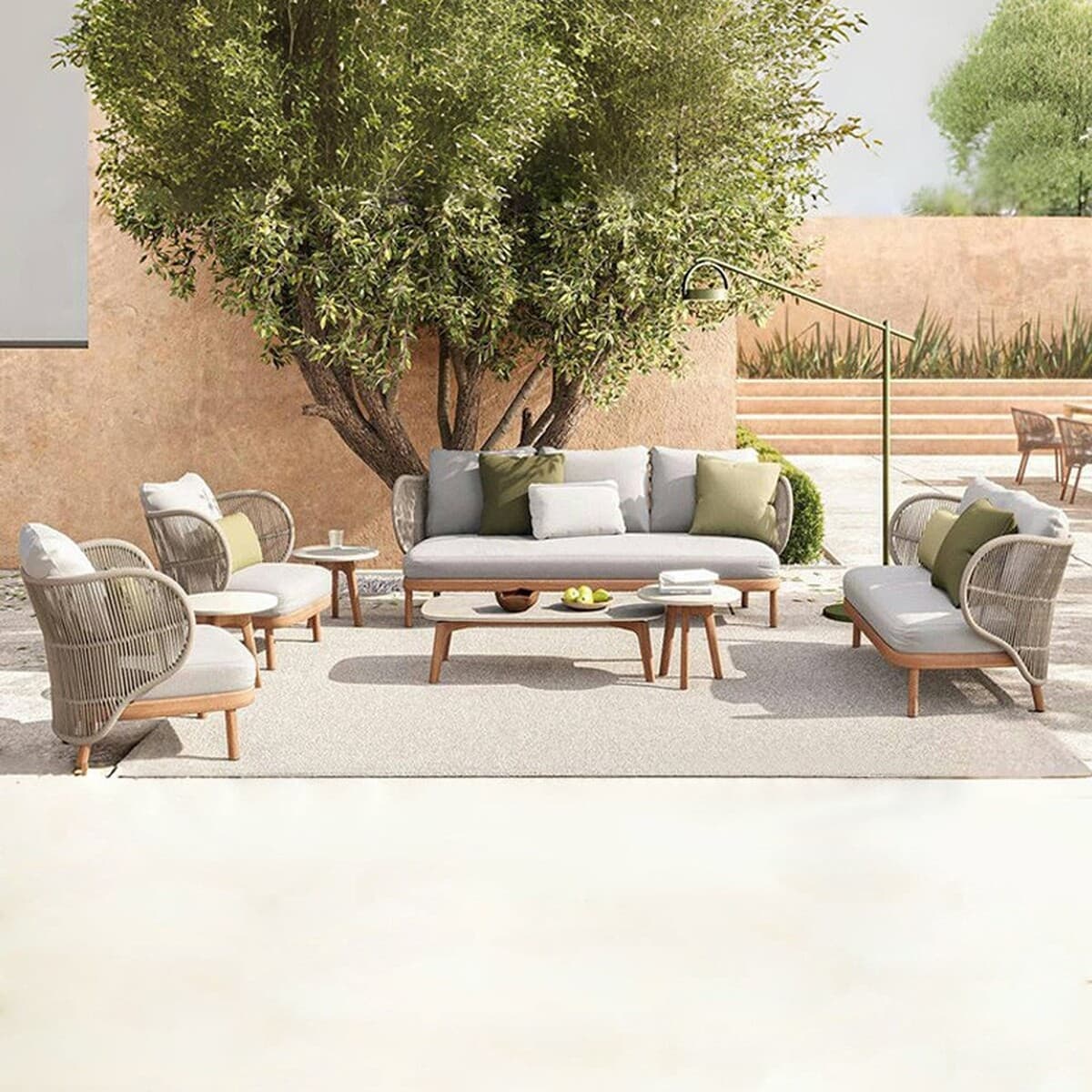 Уличный диван из алюминиевого сплава, двор, сад, веревка для отдыха, комбинированная уличная вилла, тканая водонепроницаемая...