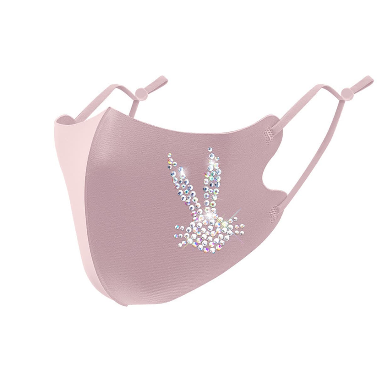 Красочная маска с кроликом и стразами, защитная маска из воздушной ткани, пылезащитная маска для лица в европейском и...