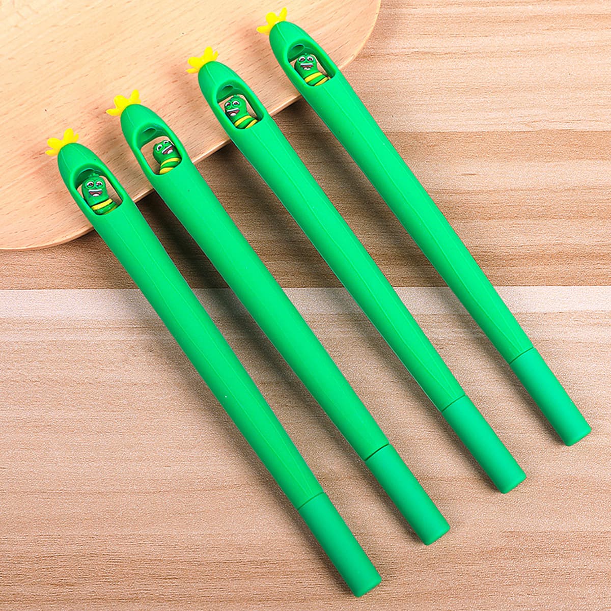 Товар гелевая ручка из огурца силиконовый черный мультфильм милые канцелярские принадлежности Офис 0,5 мм...