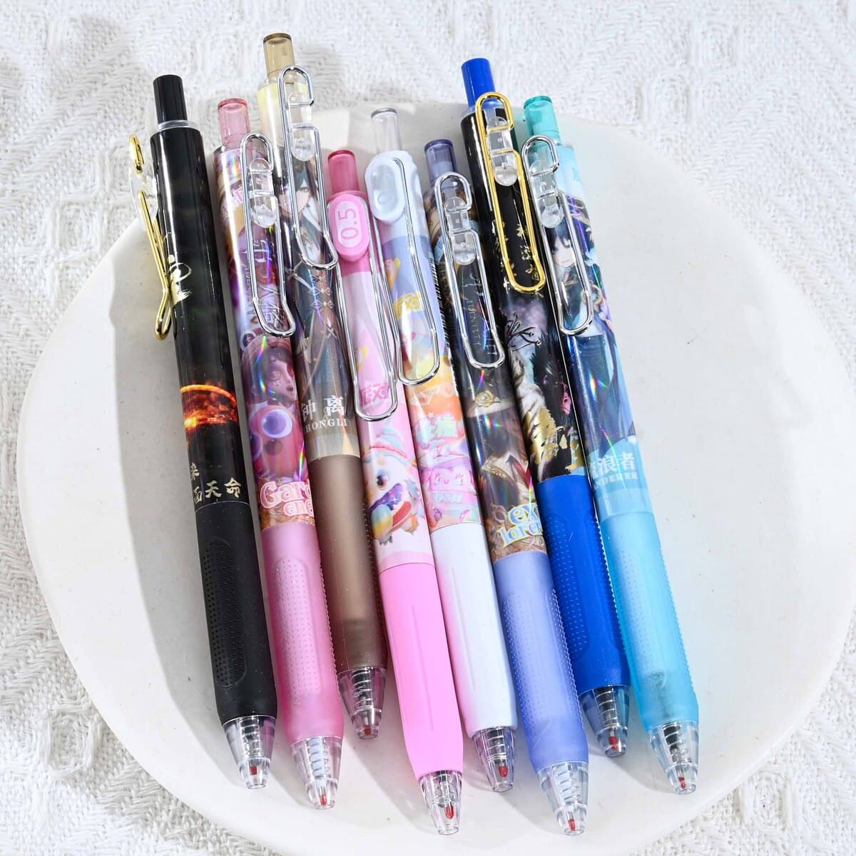 Популярная игрушка по мотивам Demon Slayer: набор ручек в стиле аниме, выдвижная гелевая ручка с черными чернилами,...