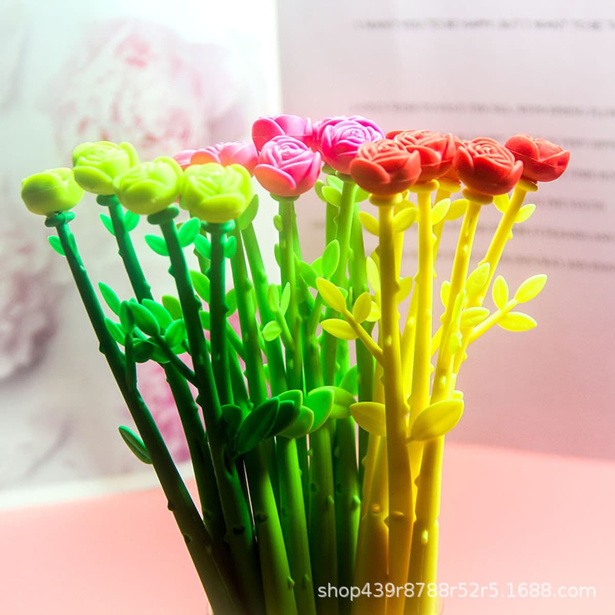 Фабрика прямых продаж розы мягкие гелеальные ручки 0,5 мм для студентов канцелярские товары креативная ручка цветочная ручка...