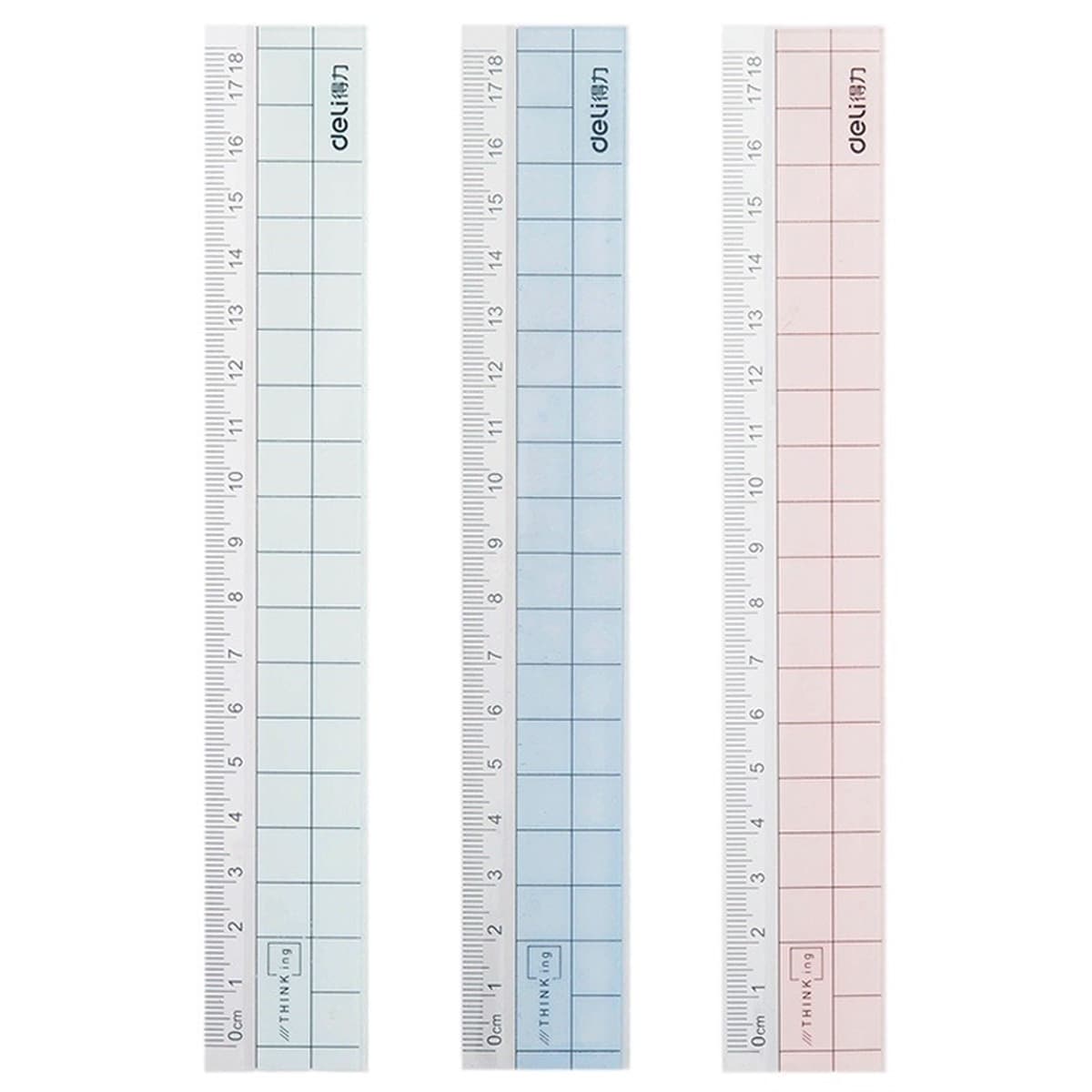 Прозрачная линейка Deli с волнистыми линиями, 15-сантиметовая линейка для учащихся начальной школы, пластиковая линейка для...