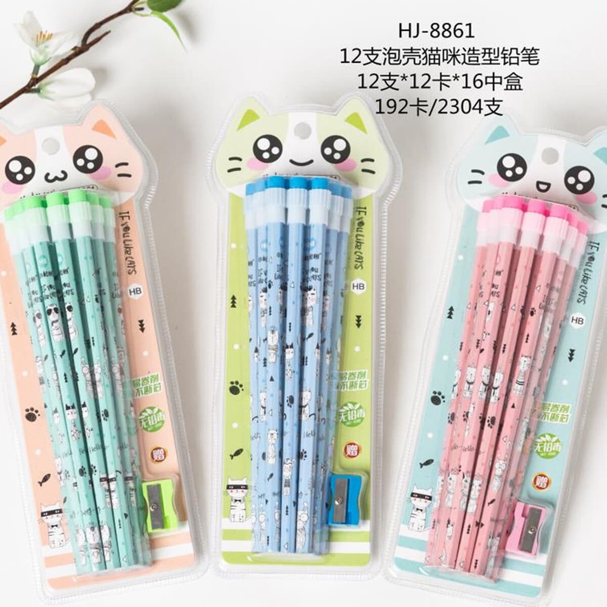 Фабрика самозанятых студенческих карандашей 12 двойных пузырьков кошачьих укладки карандашей для письма и рисования оптом