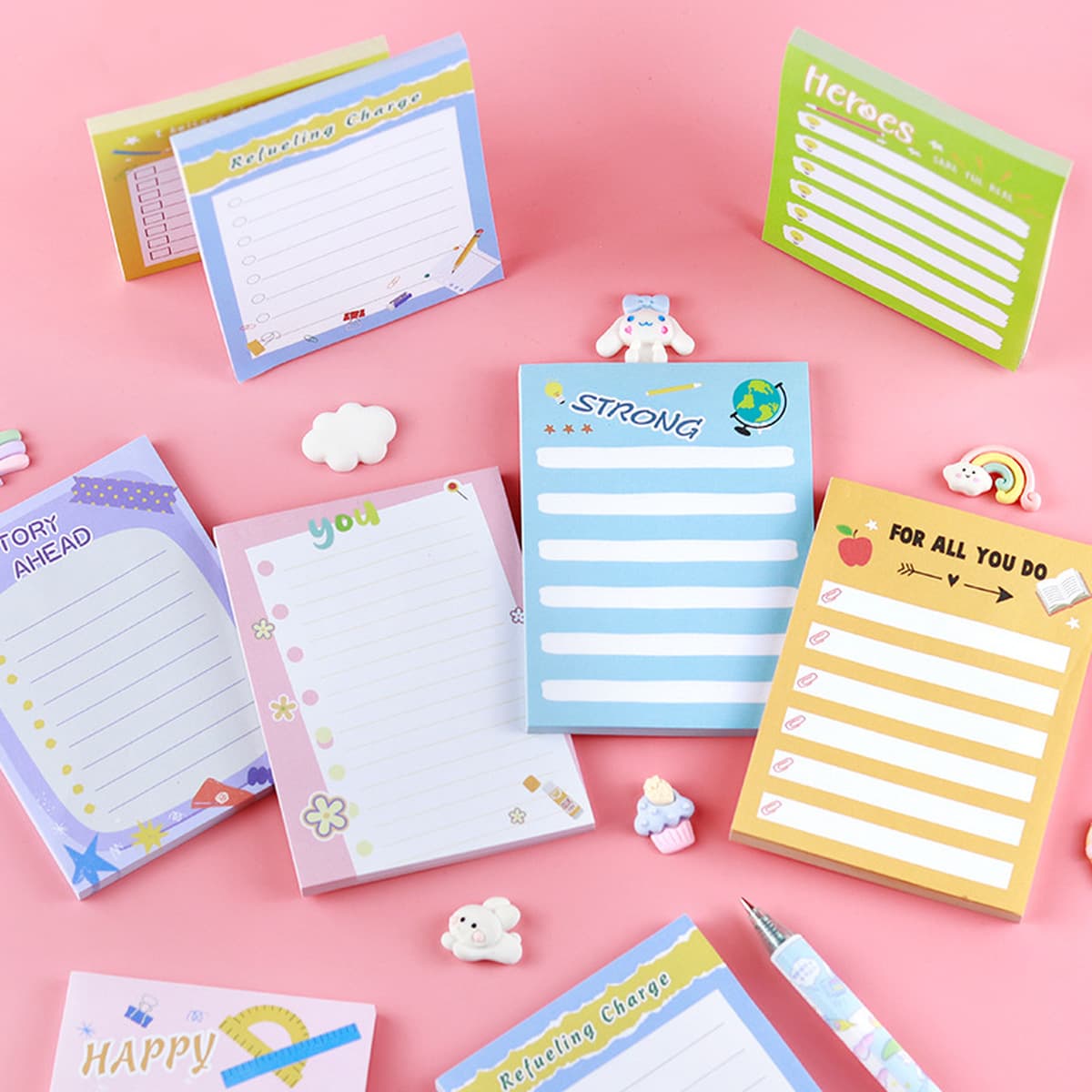 Трансграничный Творческий список Post-It Notes Заметки в виде сердца милой девушки Творческий мультфильм Слеза и паста...