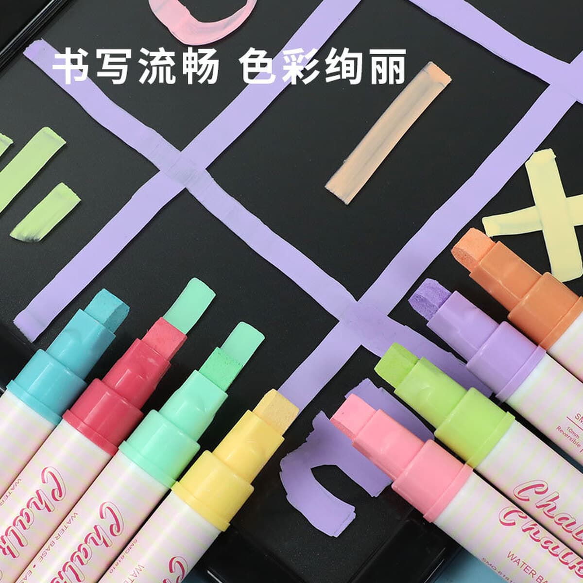 Маркер для маркерных досок Somechi 10 мм, жидкий мел, 8 цветов, плоская головка, светлый цвет, для рекламных акций,...