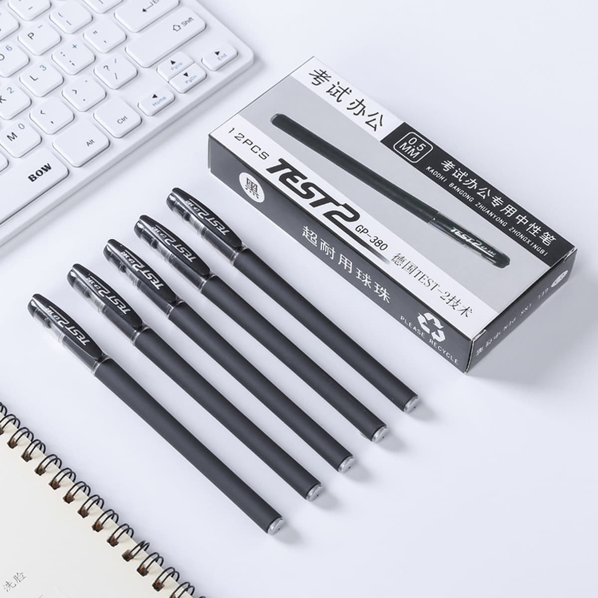 Черная гелевая ручка, матовая ручка для подписи, 0,5 мм, деловые канцелярские принадлежности, шариковая ручка для...