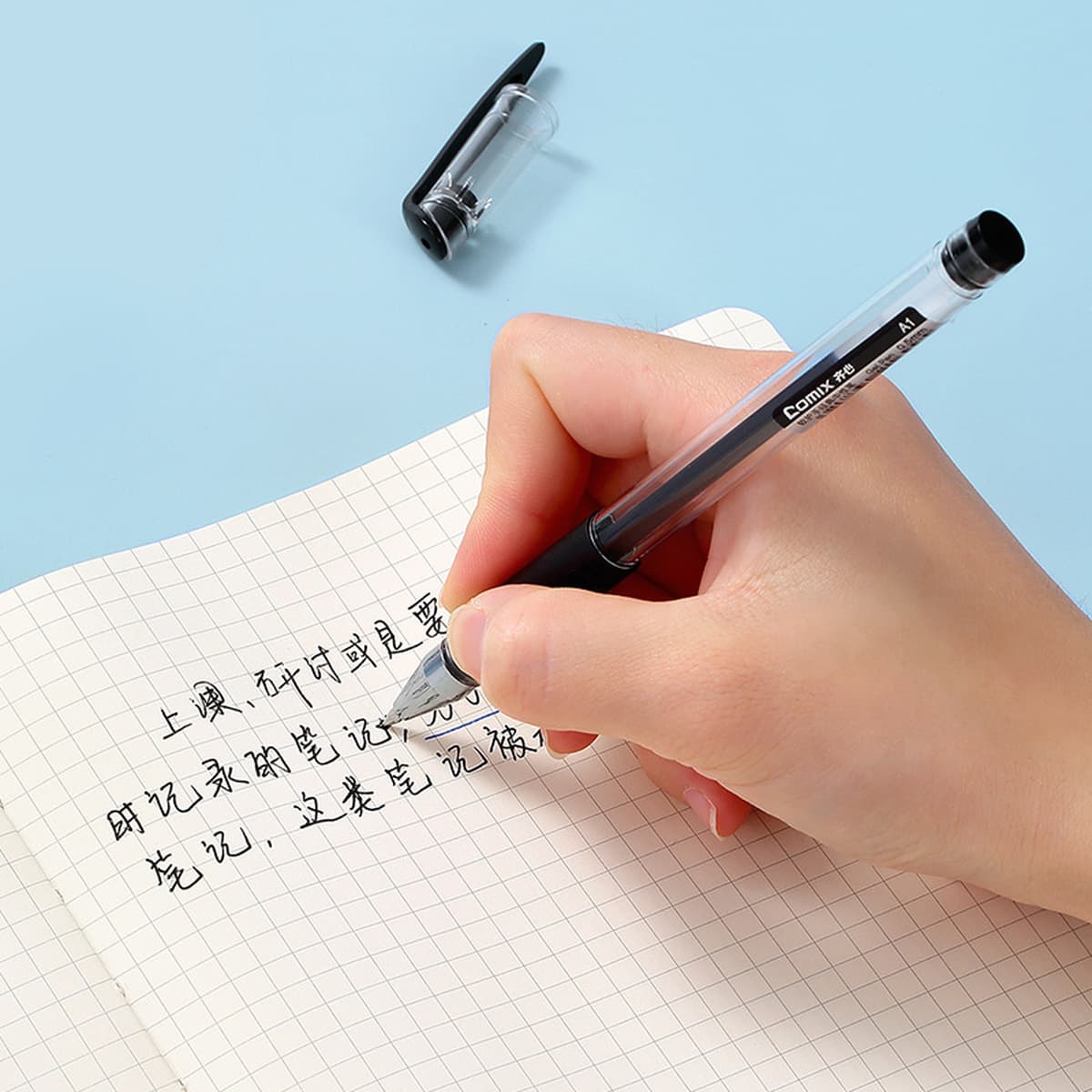 Ручка гелевая Qixin A1 с мягким захватом, выдвижная, с тонким наконечником 0,5 мм, черная, для офиса, бизнеса, учебы,...