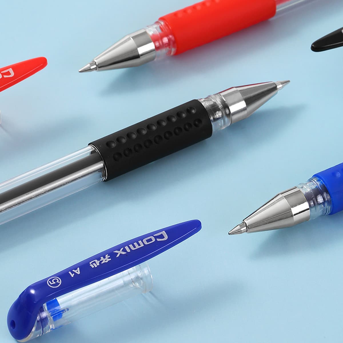 Ручка гелевая Qixin A1 с мягким захватом, выдвижная, с тонким наконечником 0,5 мм, черная, для офиса, бизнеса, учебы,...