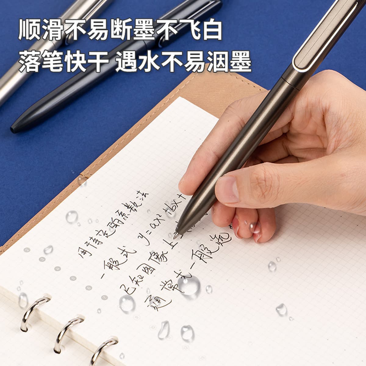 Гелевая ручка Deli A12 Leshu 0,5 мм, ручка на водной основе с нажимной и выдвижной крышкой, студенческая карбоновая ручка,...