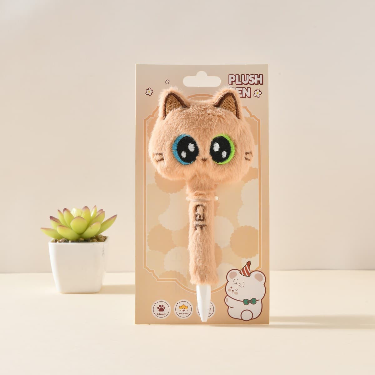 Ручка-плюшевая панда Morning Plush, милая ручка, выдвижная гелевая ручка, черная, креативная, для студентов, канцелярские...