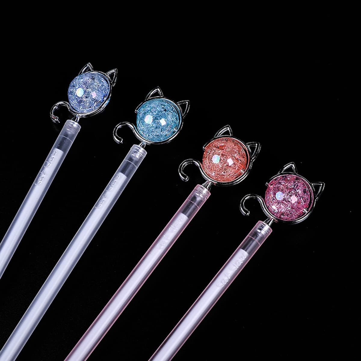 Милый кристалл мультфильм кошка гелевая ручка литейная ручка моделирование ручка студенческие канцелярские принадлежности...